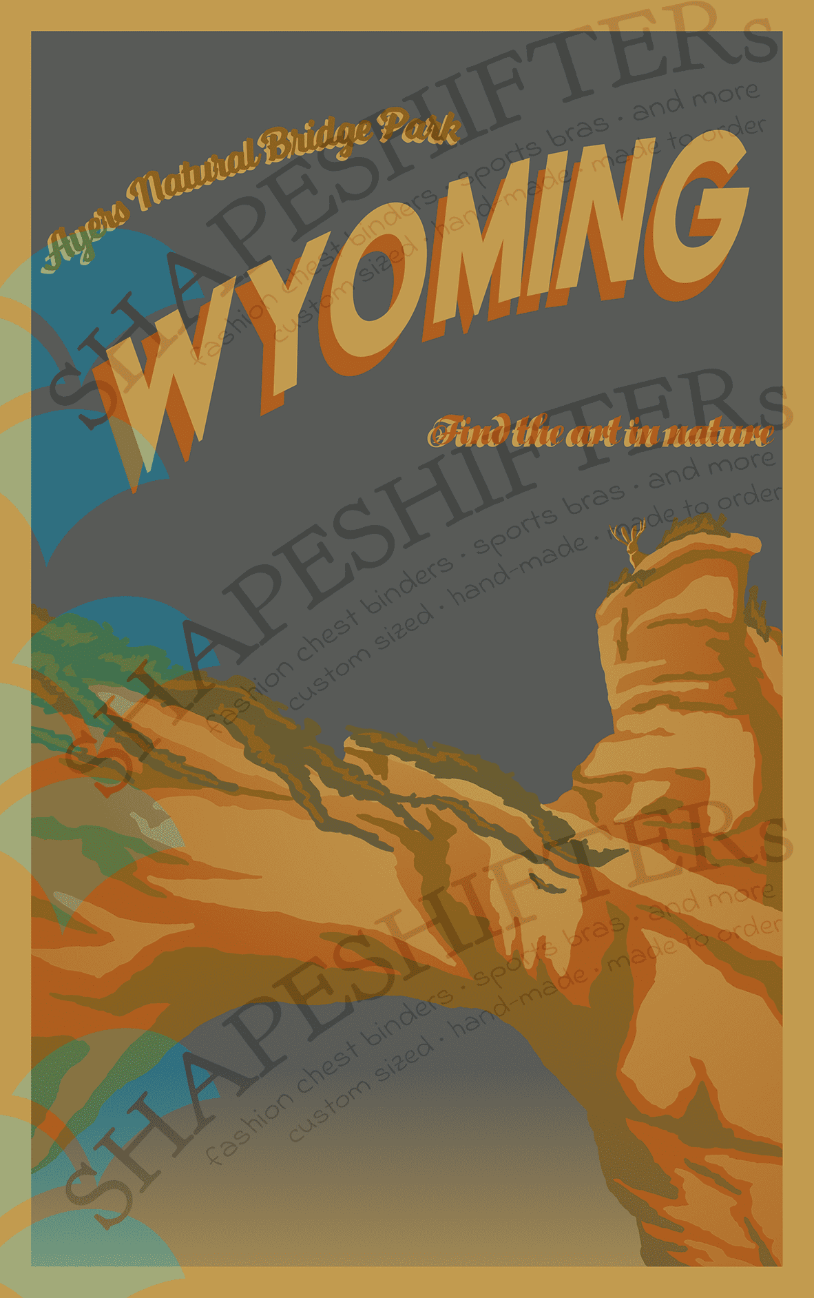 Watermarked image of the Jackalope travel poster art print.