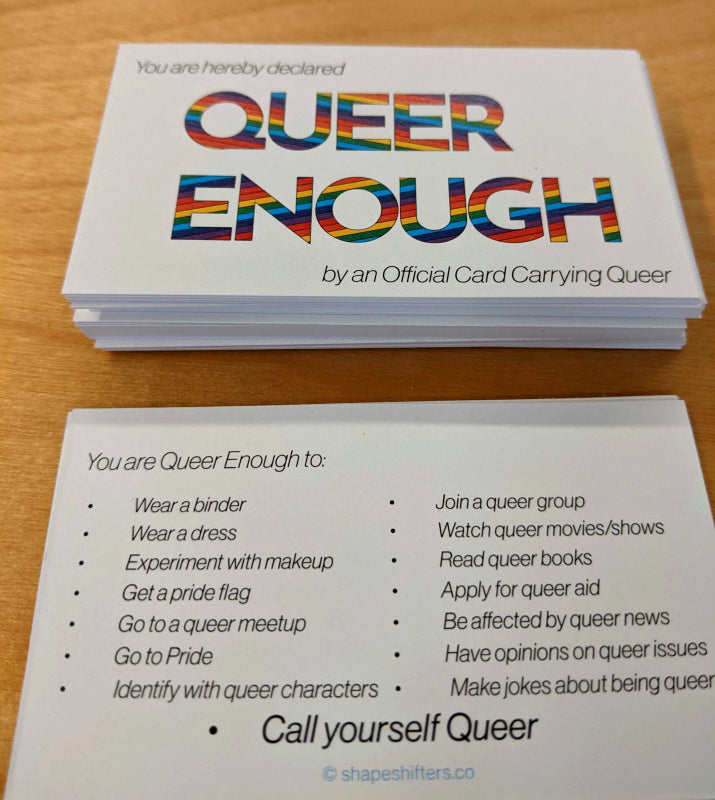 "You Are Queer Enough" Business Cards