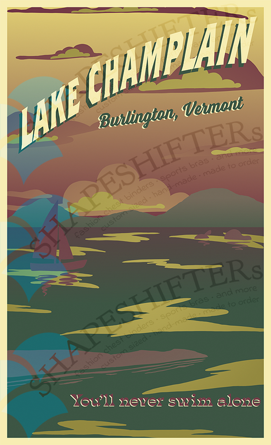 A watermarked image of the Lake Champlain travel poster art print.