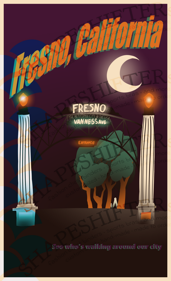 Fresno Nightcrawler Travel Poster